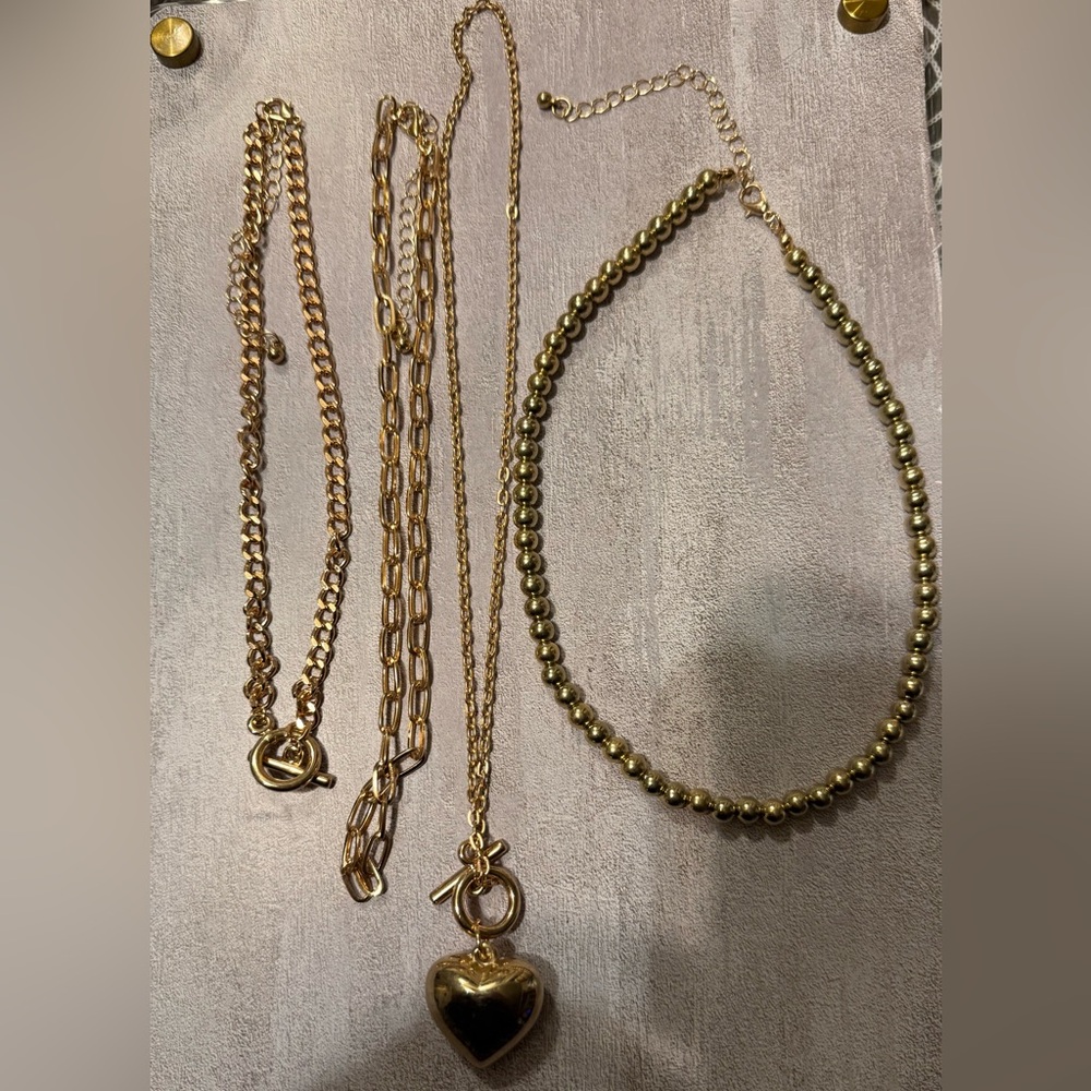 Elegant Gold-Tone Necklace Set